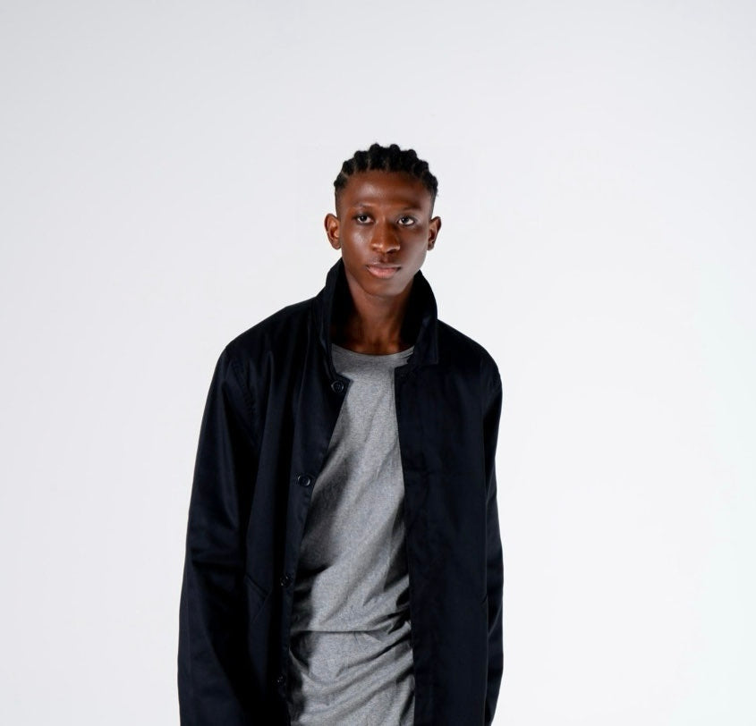 MILES : FLY FRONT LONG LOOSE JACKET