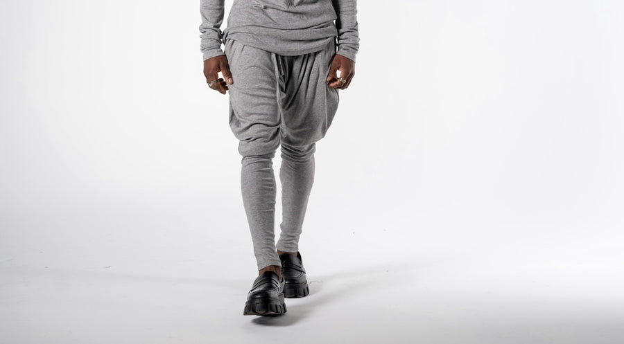 JONES PANTS : MENS DRAWSTRING PANTS / GREY