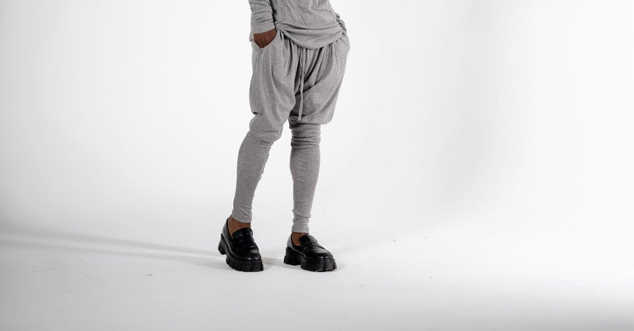 JONES PANTS : MENS DRAWSTRING PANTS / GREY