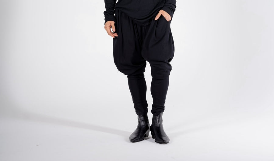 JONES: MENS DRAWSTRING PANTS / BLACK