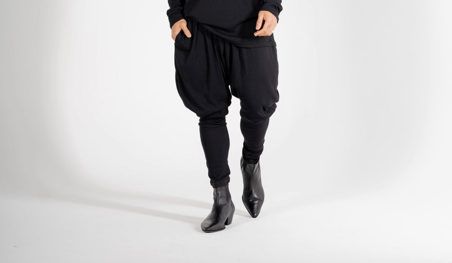 JONES: MENS DRAWSTRING PANTS / BLACK