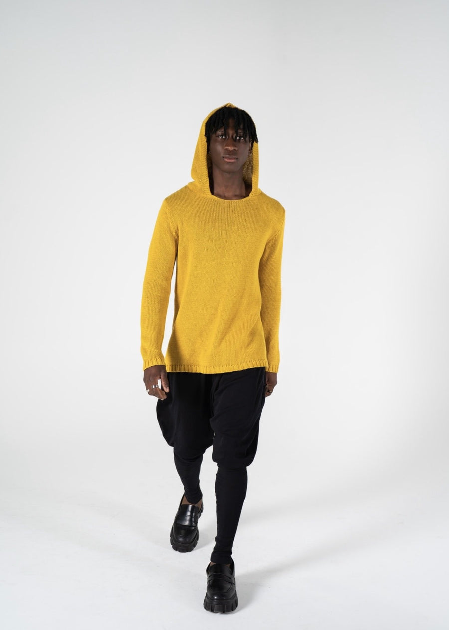 RAS 1 : COTTON MESH HOODIE KNIT / YELLOW