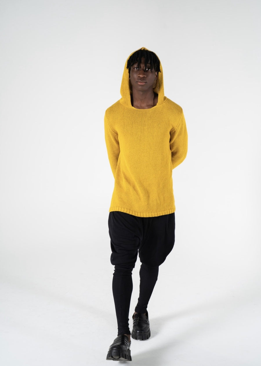 RAS 1 : COTTON MESH HOODIE KNIT / YELLOW