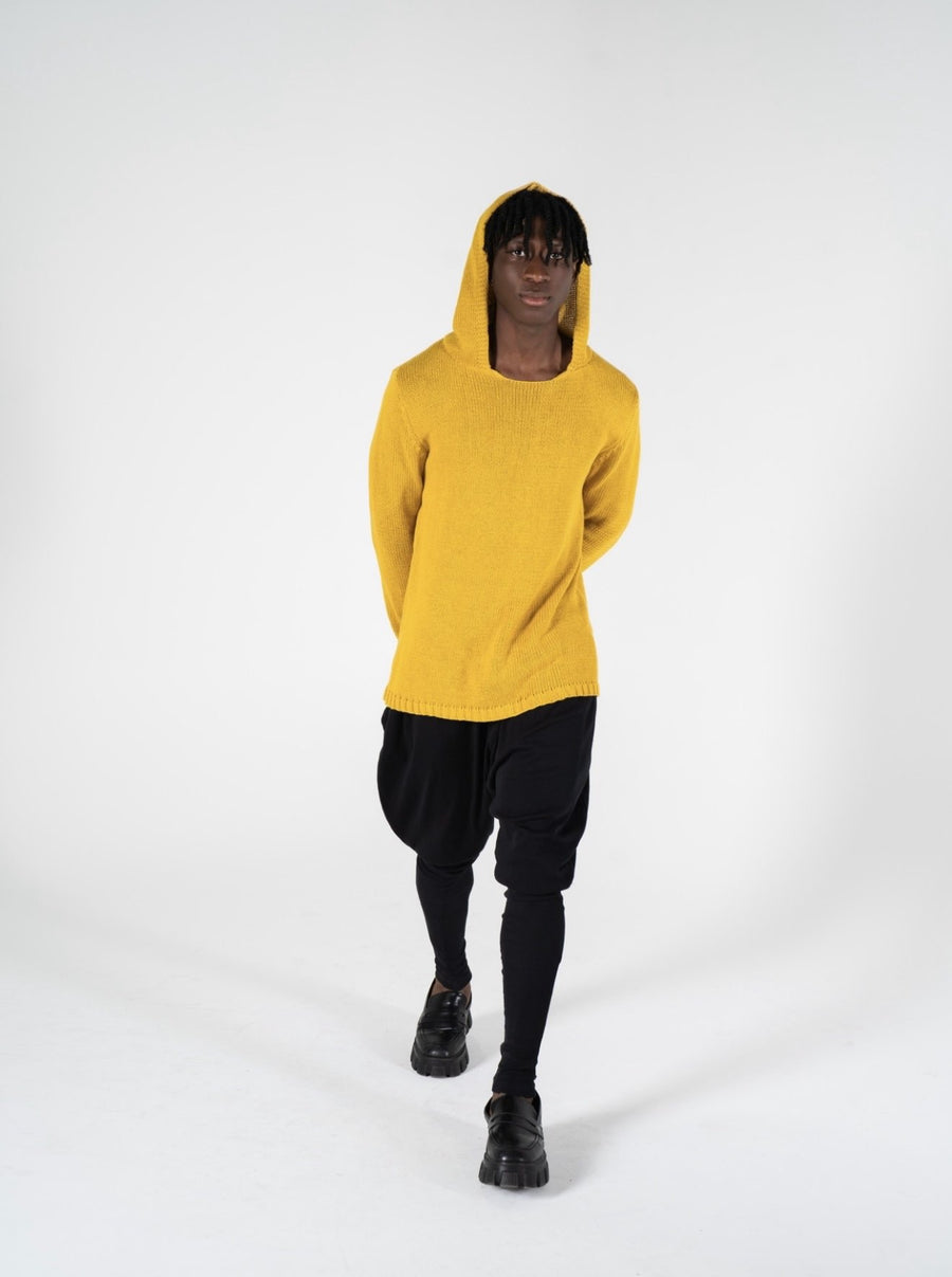 RAS 1 : COTTON MESH HOODIE KNIT / YELLOW