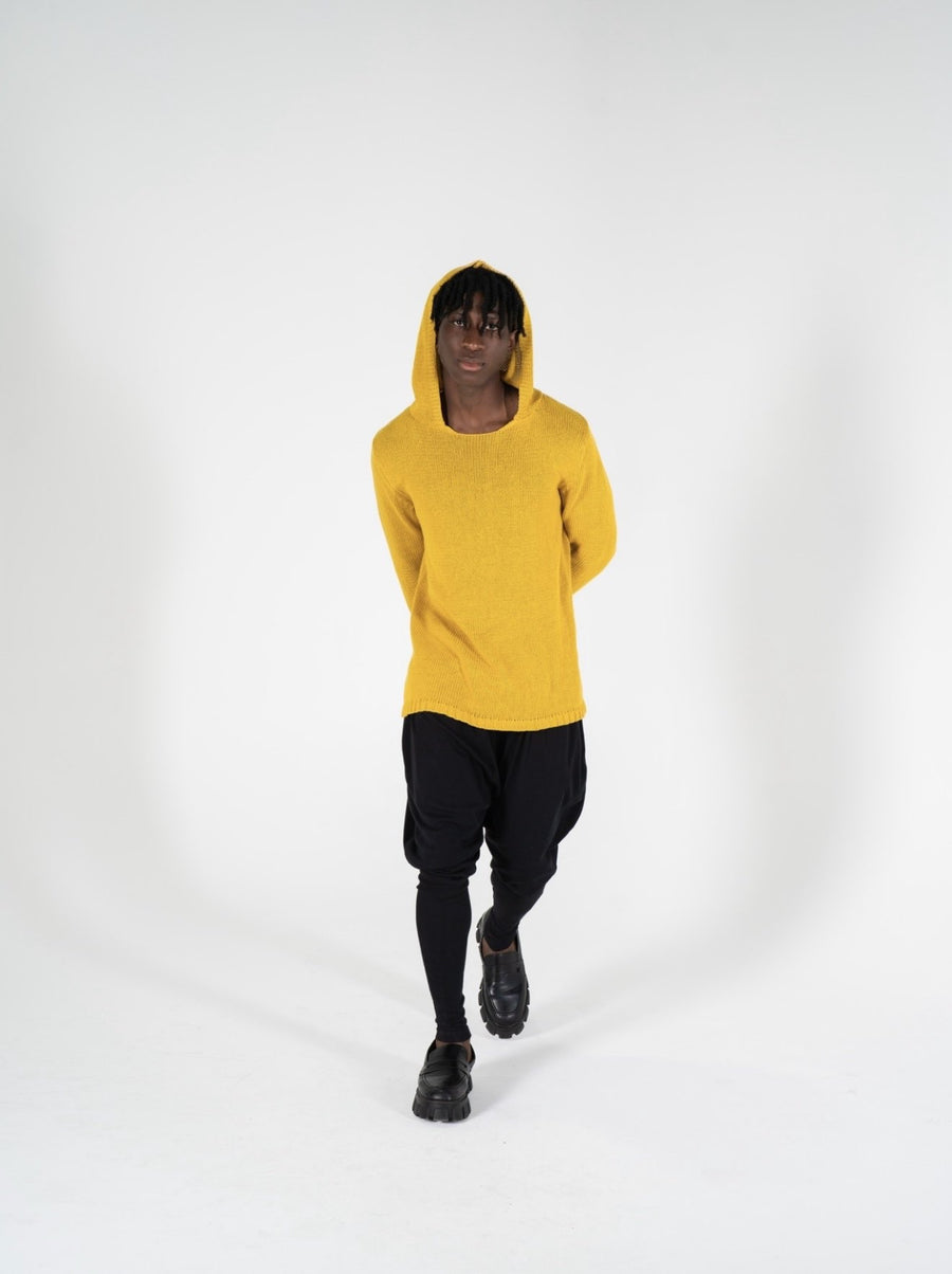 RAS 1 : COTTON MESH HOODIE KNIT / YELLOW