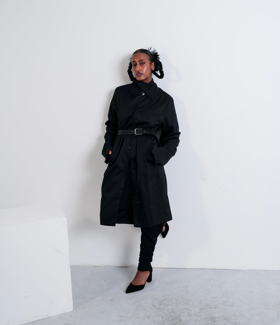 MILES : FLY FRONT JACKET /  BLACK
