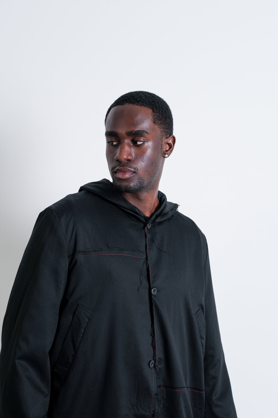 BONEY : LOOSE STYLE HOODED JACKET / BLACK