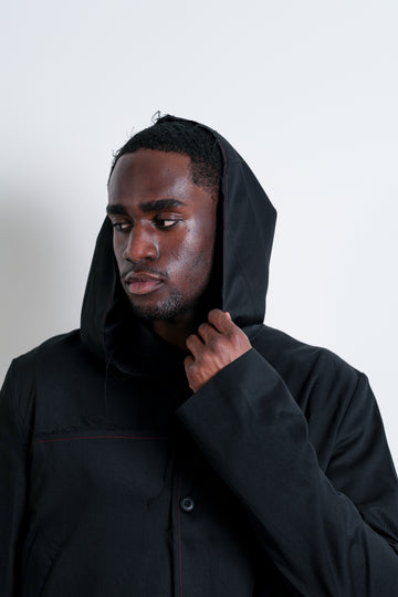 BONEY : LOOSE STYLE HOODED JACKET / BLACK