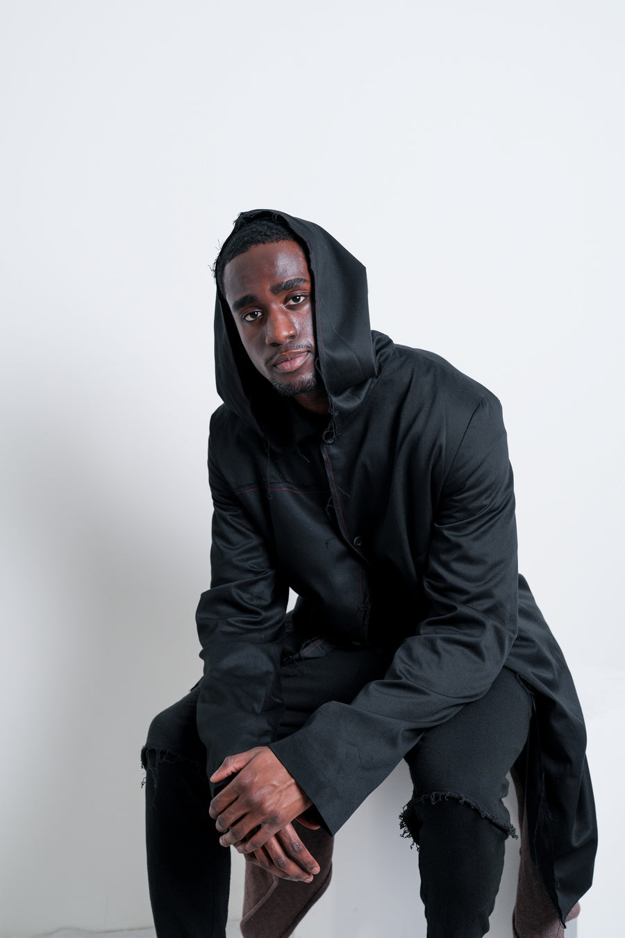 BONEY : LOOSE STYLE HOODED JACKET / BLACK