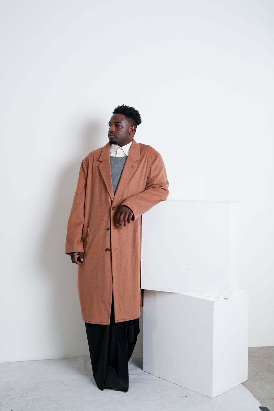 MACK : MENS LOOSE STYLE COAT / CAMEL