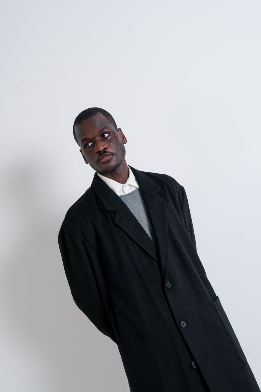 MACK : MENS LOOSE STYLE COAT / BLACK