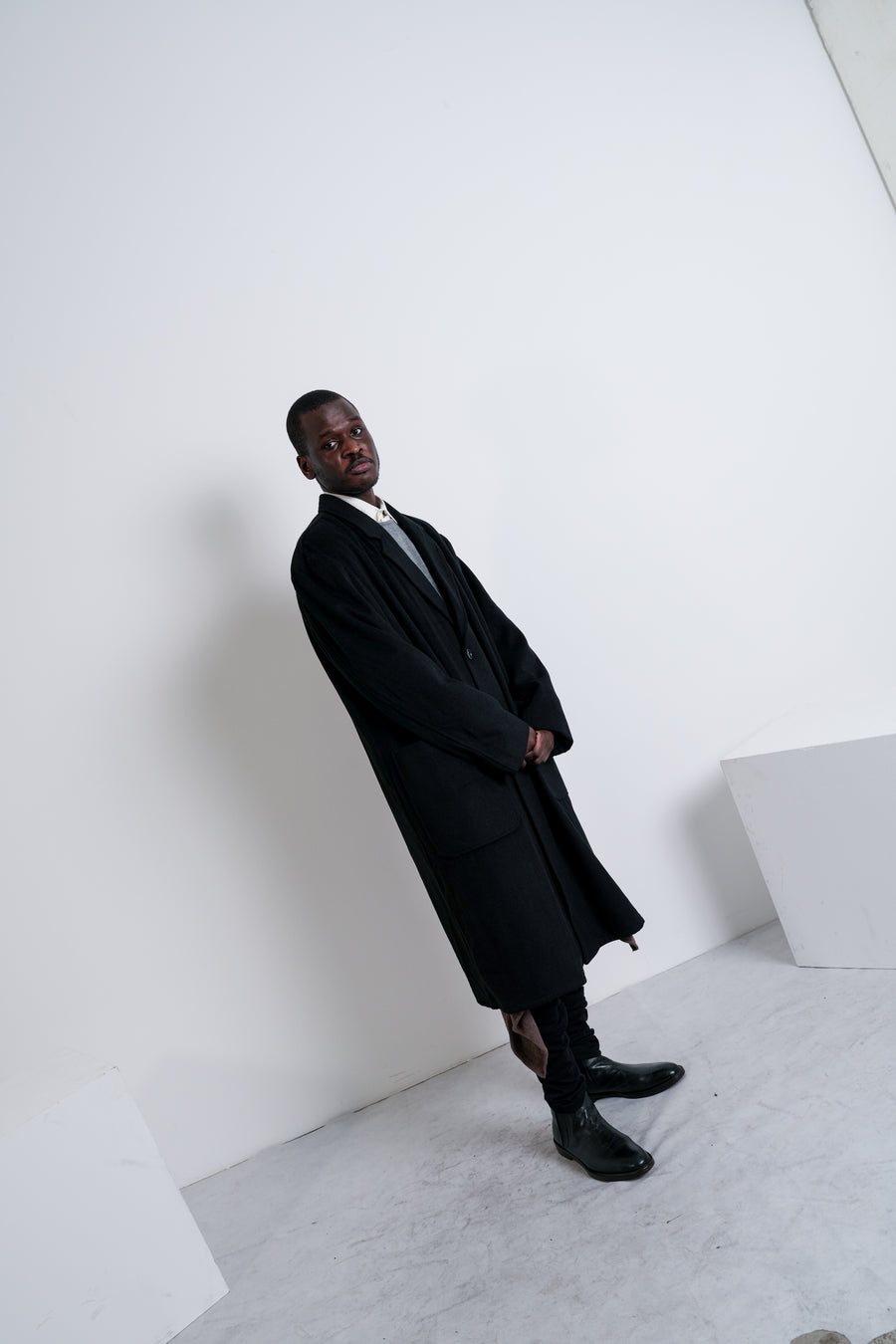 MACK : MENS LOOSE STYLE COAT / BLACK
