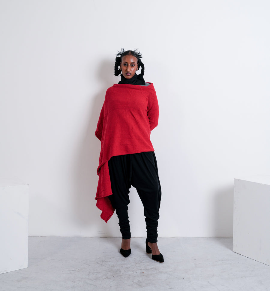 K/ SHAWL WRAP / RED
