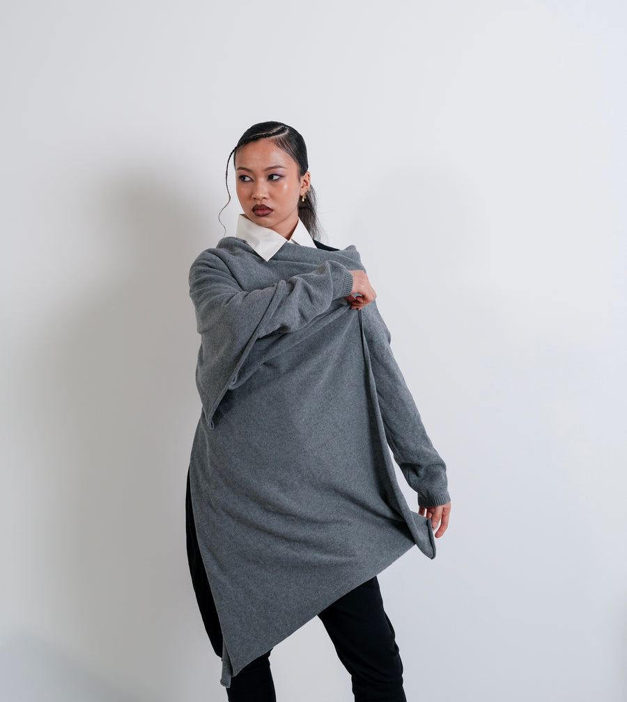 K / SHAWL WRAP  / GREY