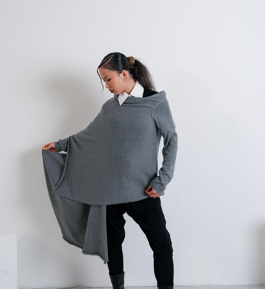 K / SHAWL WRAP  / GREY