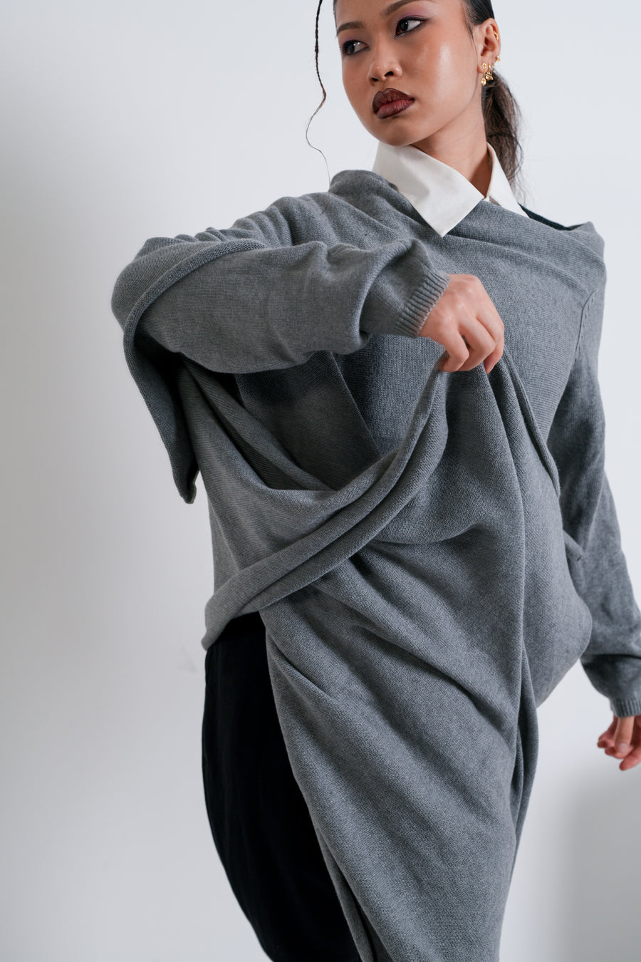 K / SHAWL WRAP  / GREY