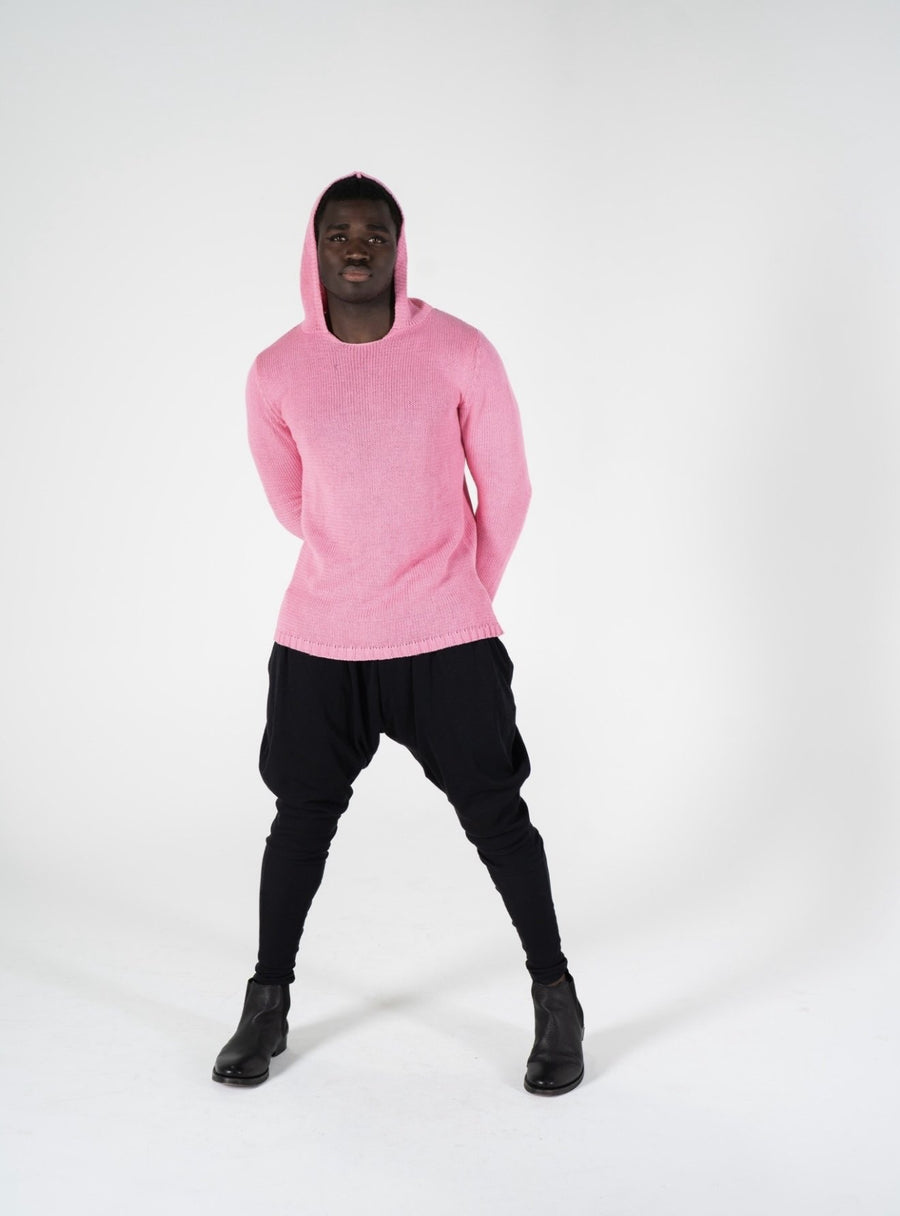 RAS 1 : COTTON MESH HOODIE KNIT / PINK