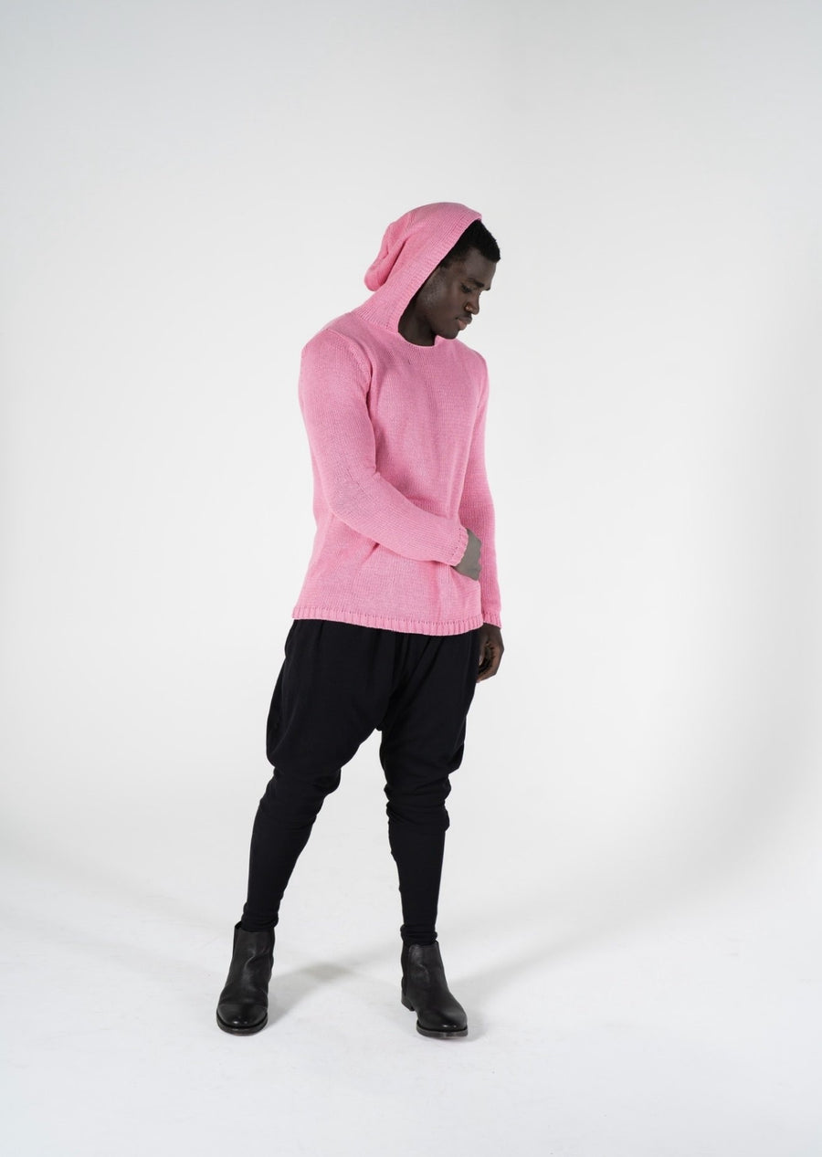 RAS 1 : COTTON MESH HOODIE KNIT / PINK