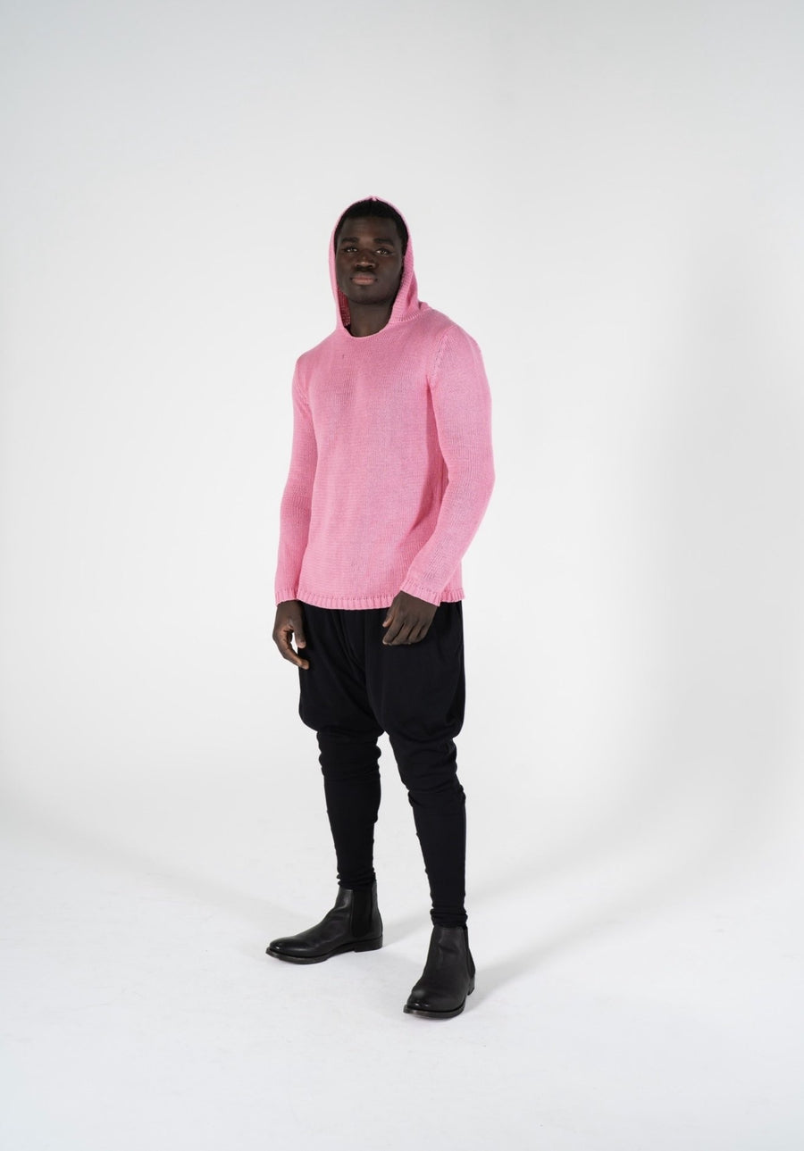 RAS 1 : COTTON MESH HOODIE KNIT / PINK